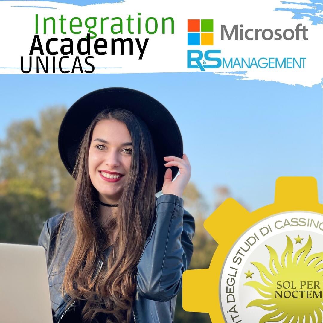 Integration Academy #Unicas, presentazione il 7 luglio. Servizio di #placement e #trasferimentotecnologico per potenziare #softskills e #hardskills dei neolaureati magistrali di tutti i corsi di laurea nell’ambito del #digitale avanzato ℹ jobplacement@unicas.it