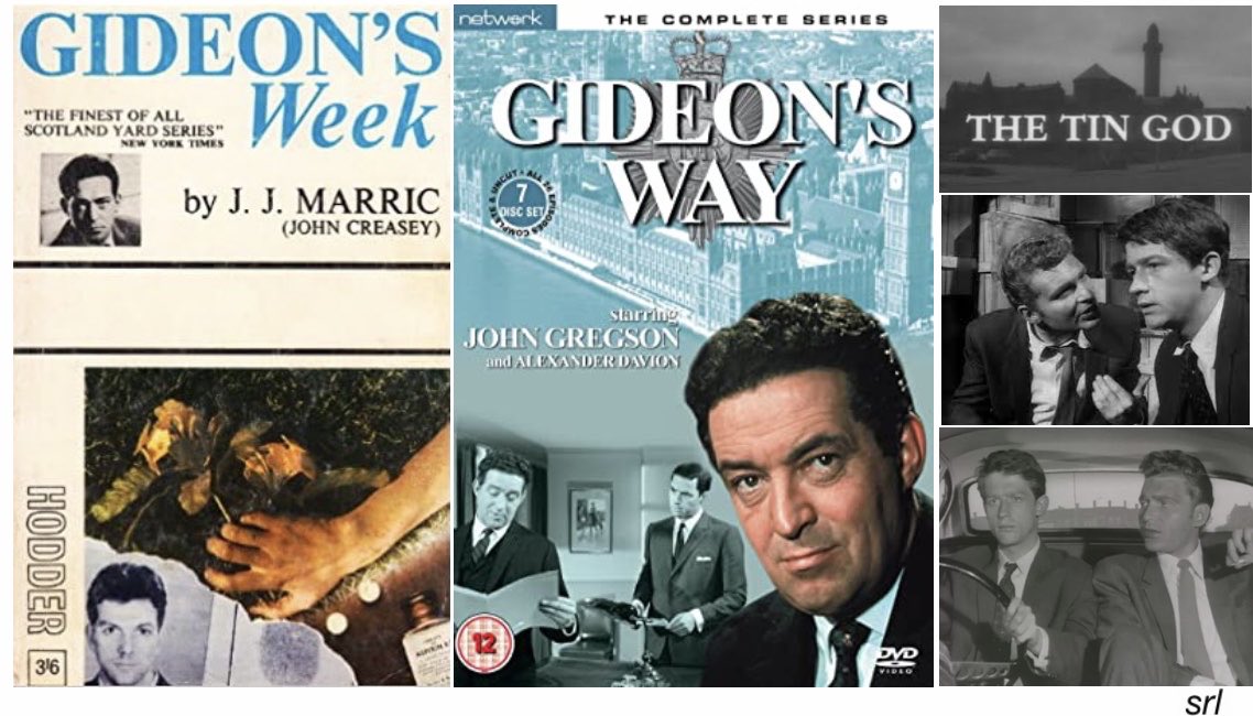 8pm TODAY on @TalkingPicsTV

From 1965, Ep 14 of the #Crime series #GideonsWay “The Tin God” directed by #JohnGilling & written by #HarryWJunkin

Based on a theme in the 1956 novel📖 “Gideon's Week” by #JohnCreasey (writing as #JJMarric)

🌟#JohnGregson #DerrenNesbitt #JohnHurt