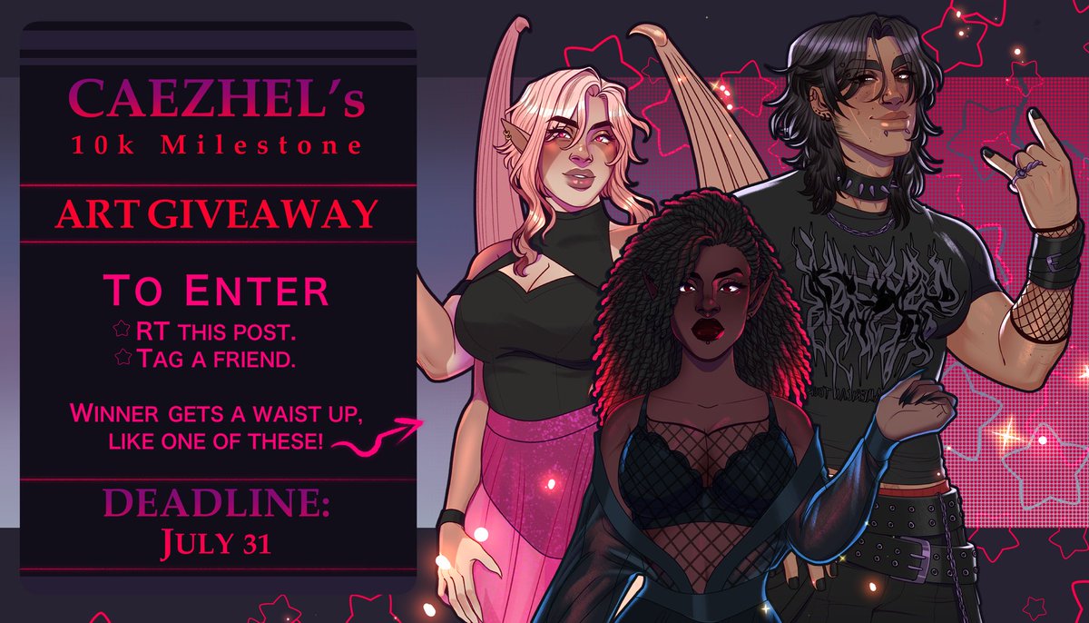 CaezHel's tweet photo. 🔥Thanks for 10K!! Giveaway🔥

RT + Tag a friend to enter to win a waist up of your character!

Ends July 31st✌🏻👽 https://t.co/fULPSlqmrd