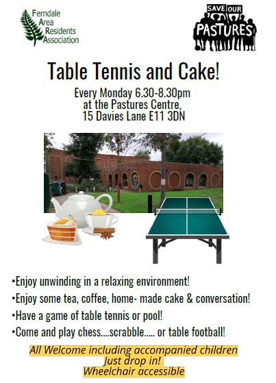 SaveOurPastures (@saveourpastures) on Twitter photo We've adjusted the time of our Monday socials - see the poster for details. Everyone is welcome, whether you want to play table tennis or eat cake or not! There's no charge. Come along, meet your neighbours and be part of the rejuvenated Pastures centre! <a href="/CannHallCan/">CannHallCan</a> <a href="/loves_local/">Leytonstone Loves Local</a> We've adjusted the time of our Monday socials - see the poster for details. Everyone is welcome, whether you want to play table tennis or eat cake or not! There's no charge. Come along, meet your neighbours and be part of the rejuvenated Pastures centre! <a href="/CannHallCan/">CannHallCan</a> <a href="/loves_local/">Leytonstone Loves Local</a>