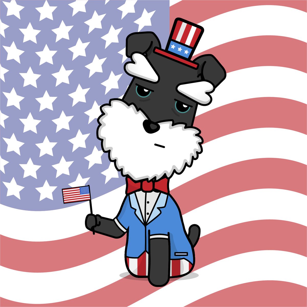 Gm my dawgs! Happy #July4th and Dog bless #America  
#NFTCommunity #SchnauzerGang