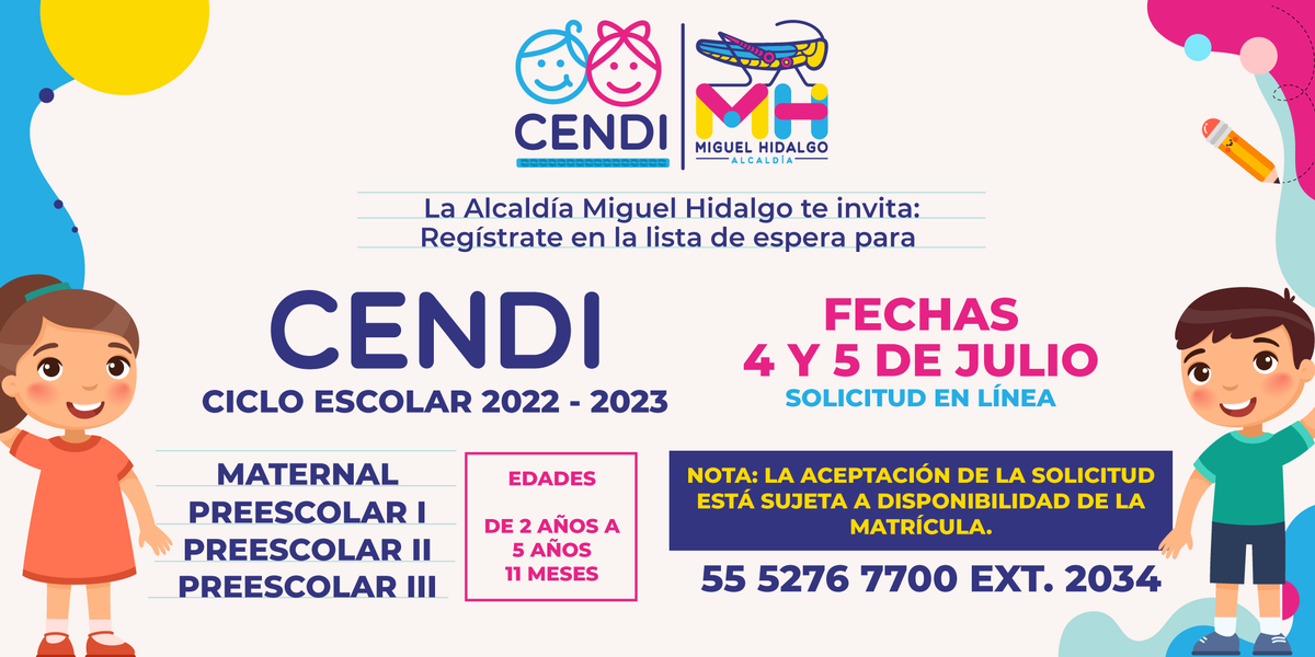 AlcaldiaMHmx's tweet photo. Este 4 y 5 de julio se abren los espacios de la lista de espera para nuestros CENDIS, realiza tu registro en línea: 📱https://t.co/xkuevigDni https://t.co/DiMNUmn6nb