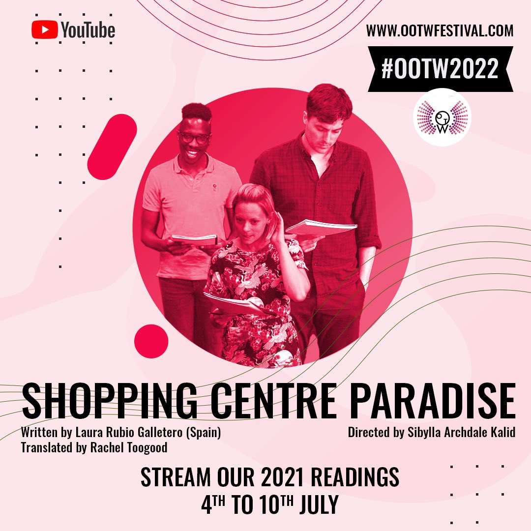 ‘Adam and Eve are in Paradise – a multi-storey shopping centre that claims to offer everything they want.’

SHOPPING CENTRE PARADISE by Laura Rubio Galletero <a href="/LaGalletero/">Laura RG</a>

Translated by <a href="/rachel_toogood/">Rachel Toogood</a> 

Directed by <a href="/SibyllaA_K/">Sibylla</a>

Stream free until July 10: youtu.be/1y3xbSapDkw