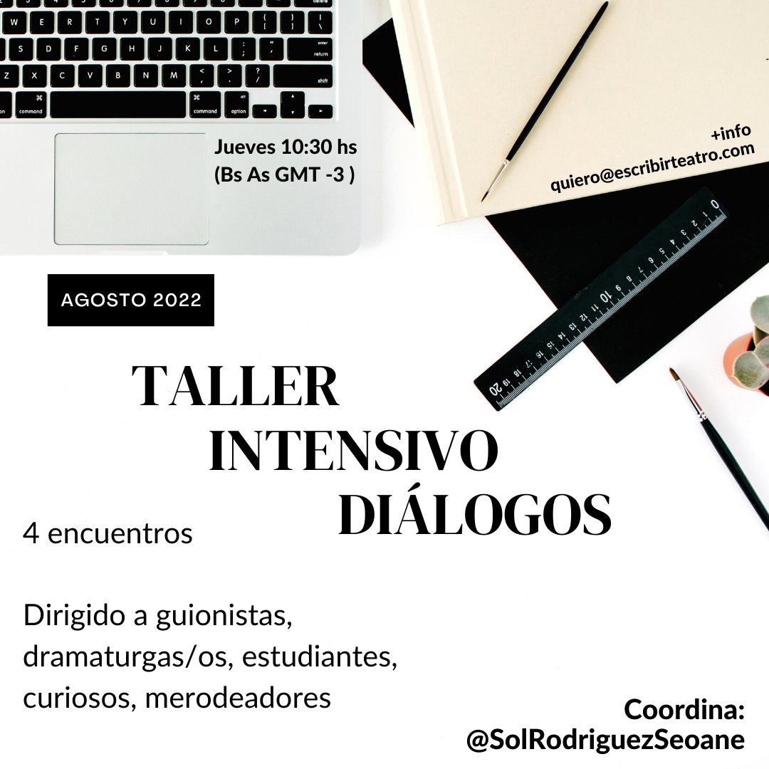 SolRodSeoane's tweet image. Voy a dar este taller en agosto
Interesades escribir a quiero@escribirteatro.com
Abrazos y centellas