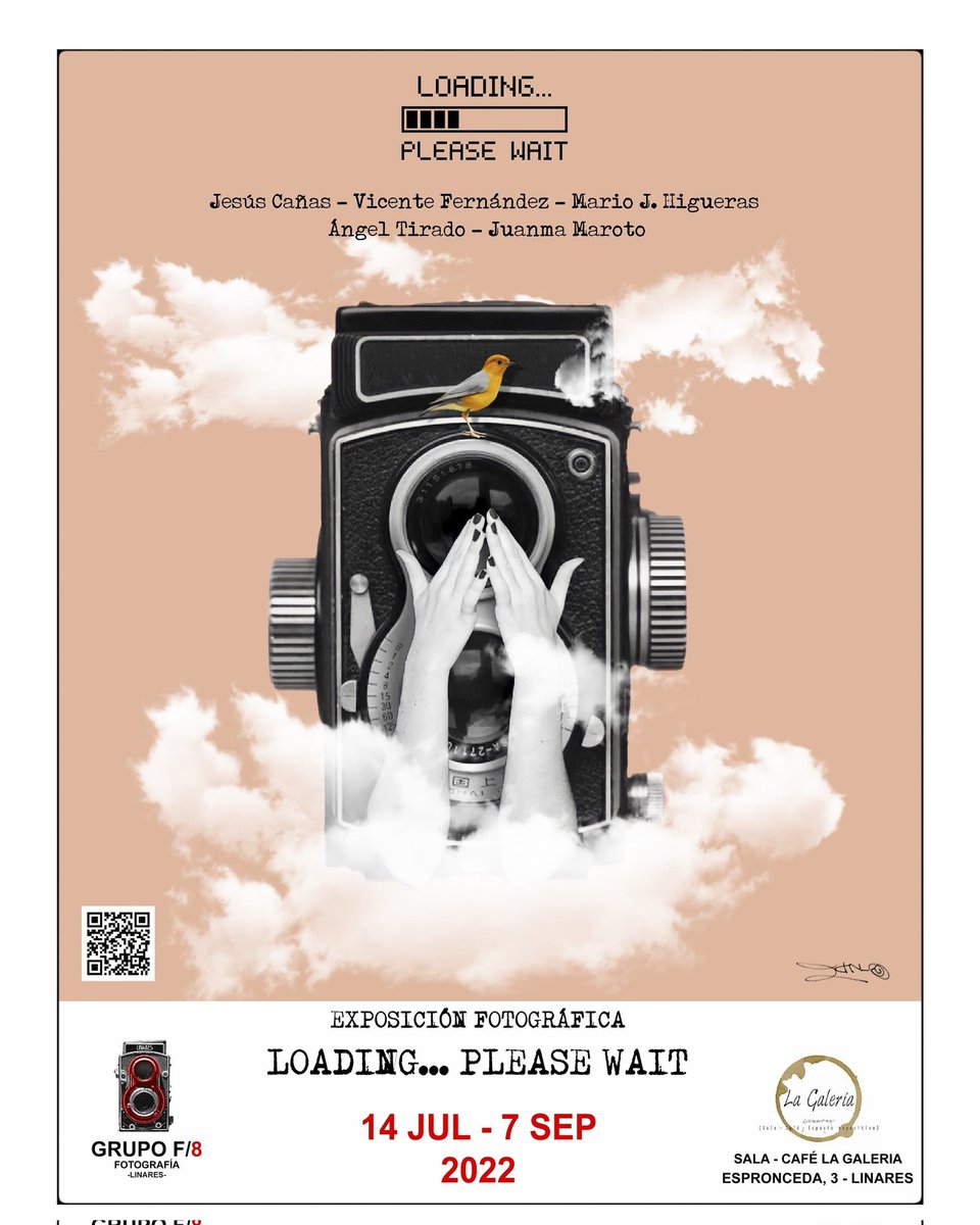 "𝙇𝙤𝙖𝙙𝙞𝙣𝙜... 𝙥𝙡𝙚𝙖𝙨𝙚, 𝙬𝙖𝙞𝙩." 
Seguimos cargando las baterías de la creatividad...

14 ᴅᴇ ᴊᴜʟ - 7 ᴅᴇ ꜱᴇᴘ 2022
👇🏾
sala La Galería de #Linares

#exposicion #fotografia #grupof8 #f8 #f8linares #grupof8linares #exhibition #fotografos #photographers #photography