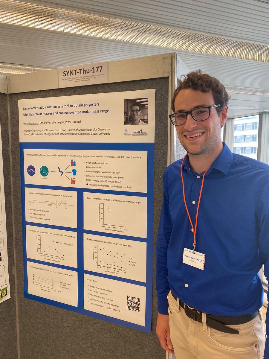 So happy to have been able to present my <a href="/PBMUGENT/">@PBMUGENT</a> <a href="/CMAC_UGent/">CMaC</a> <a href="/FWOVlaanderen/">FWO</a> research with a poster last week in Prague!
Thank you to everyone who took the time to view my poster or came over to have a talk and thank you <a href="/EPF2022/">European Polymer Congress 2022</a> for the opportunity. It was a great conference!