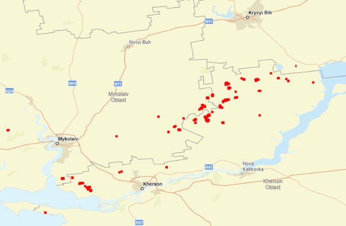 IntelCrab's tweet photo. At the risk of sounding cryptic, be prepared to hear a lot about the #Kherson region this week. Ukrainian forces are less than 20 km from central Kherson and less than 50 km from the start point of the North Crimean Canal in #Tavriisk. https://t.co/IQZtIKNAht
