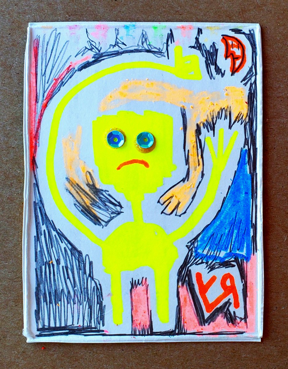 richardfyates's tweet photo. "Looking at the World Thru Glitter Colored Glasses" by Richard F. Yates (Holy Fool)

1 of 1 #inkoncardboard #cryptoart for only ONE #TEZOS! (Jeebus!?)

#art #cc0 #creativecommons @objktcom 

https://t.co/WaSPxxcXA7 https://t.co/ViBI5JZpU5