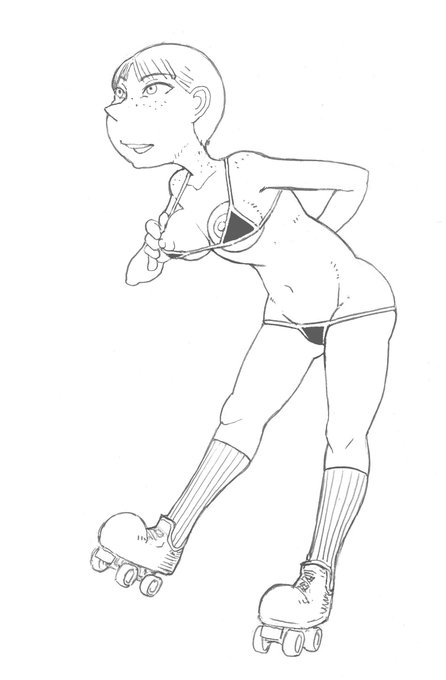 ビキニのローラーガールが大好き病 