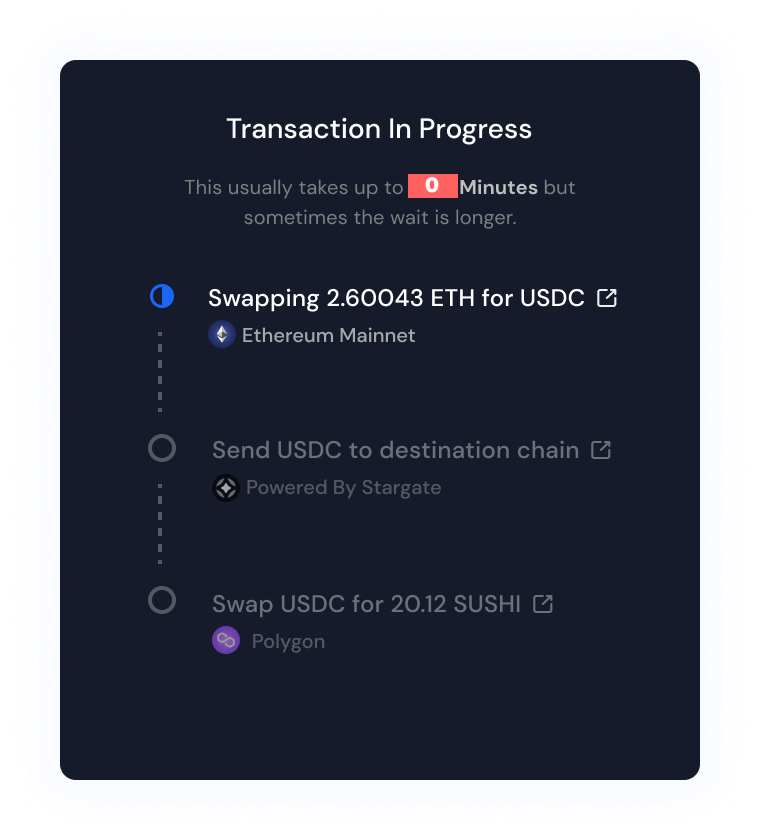 0xCabbiegee's tweet photo. my gawd. i just tried our cross-chain swap from avalanche to optimism. it was so quick that i didn't even see this in progress screen at all 🙈 https://t.co/vLnQCNOgSo
