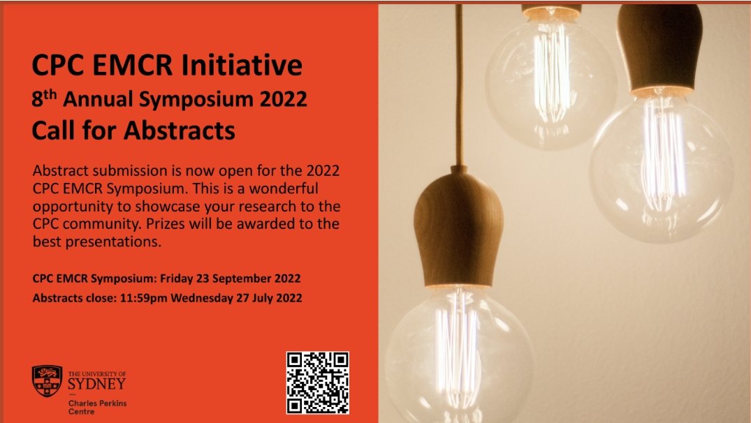 Abstract submissions NOW OPEN for the CPC EMCR Annual Symptom 2022!!

Mark your calendars:
Symposium: 23 September 2022 (Friday) 
Abstracts close: 27 July 2022 (Wednesday) 

Submit your abstracts here :
sydney.au1.qualtrics.com/jfe/form/SV_9p…