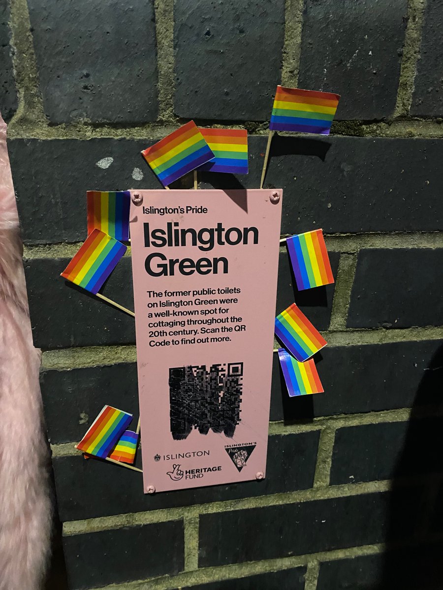 queersocialwork's tweet photo. @IslingtonsPride really sad to see that the Islington green heritage trail was vandalised. We added flags to try to combat the black marker which we tried and failed to remove. Very sad that in 2022 marks of history are being vandalised and our visibility is being removed. https://t.co/aFCfrFolHo
