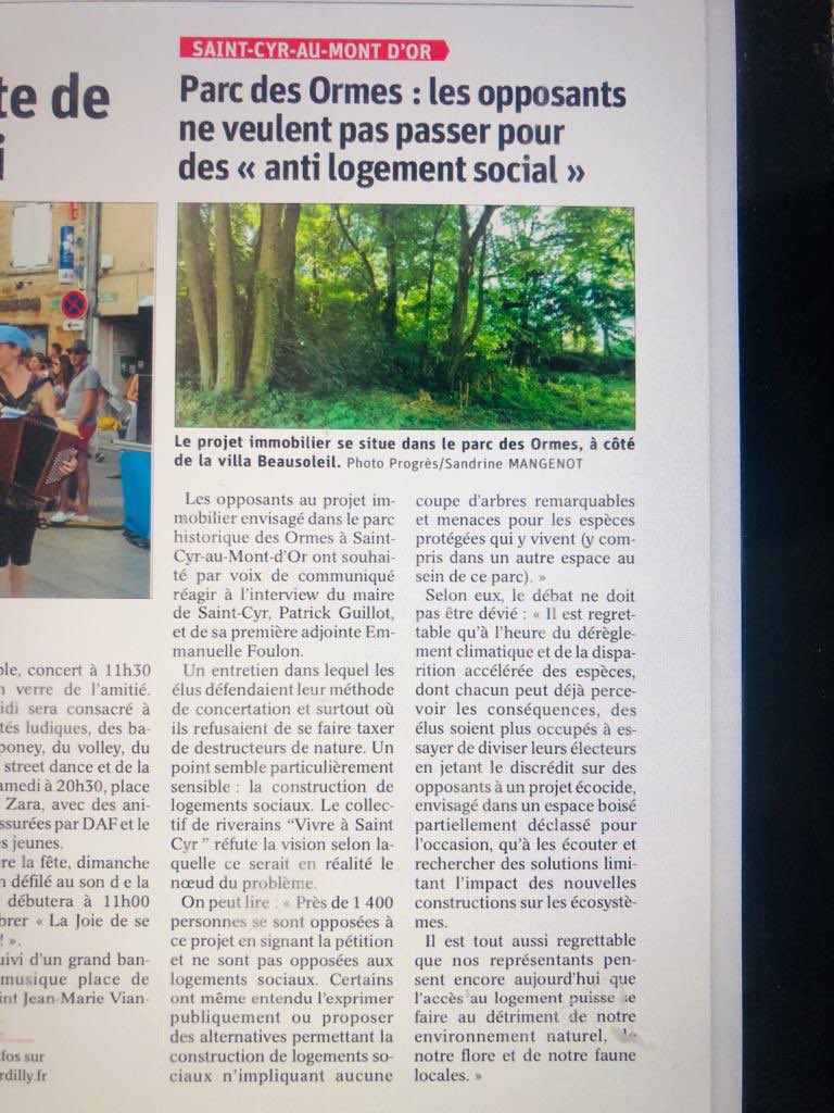 vivrestcyr's tweet photo. L’accès au logement ne doit pas se faire au détriment de l’environnement!Nos élus devraient en prendre conscience urgemment.Des solutions sont possibles.Notre droit de réponse à la mairie de St Cyr au mt d’or @PierreAthanaze @beavessiller @ecolosgrandlyon @BFMTV @brunobernard_fr https://t.co/EG3iZUIcfS