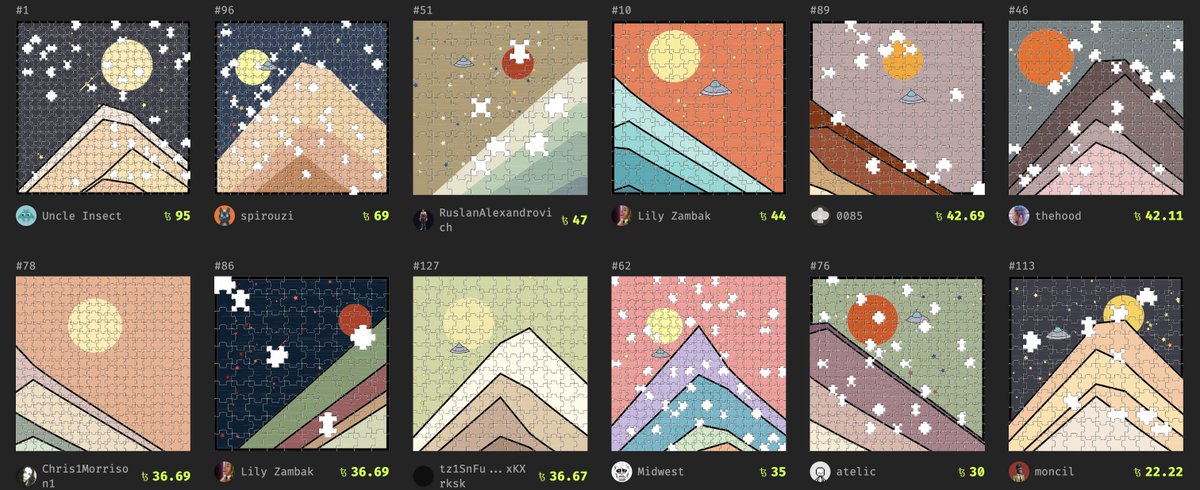 GIVEAWAY 🎁🧩🎁🧩
I bought "Puzzles &amp; Mysteries" #5 on the secondary and decided to give it away to one of you who retweet/comment/anything u want - just let me know you are here ❤️

#fxhash #tezosnfts #tezosart #generativeart #genart #creativecoding #p5js