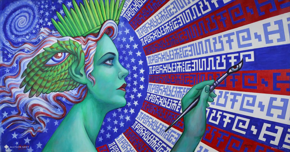 alexgreycosm's tweet photo. "Where Liberty is, there is my country." Benjamin Franklin

May creative liberty write a new chapter in the dream of America, and may we live toward the unrealized  ideals of equality for everyone.

Creative Liberty, collaboration with my beloved @allysongreycosm &amp; @alexgreycosm https://t.co/D7K3VcO4pD
