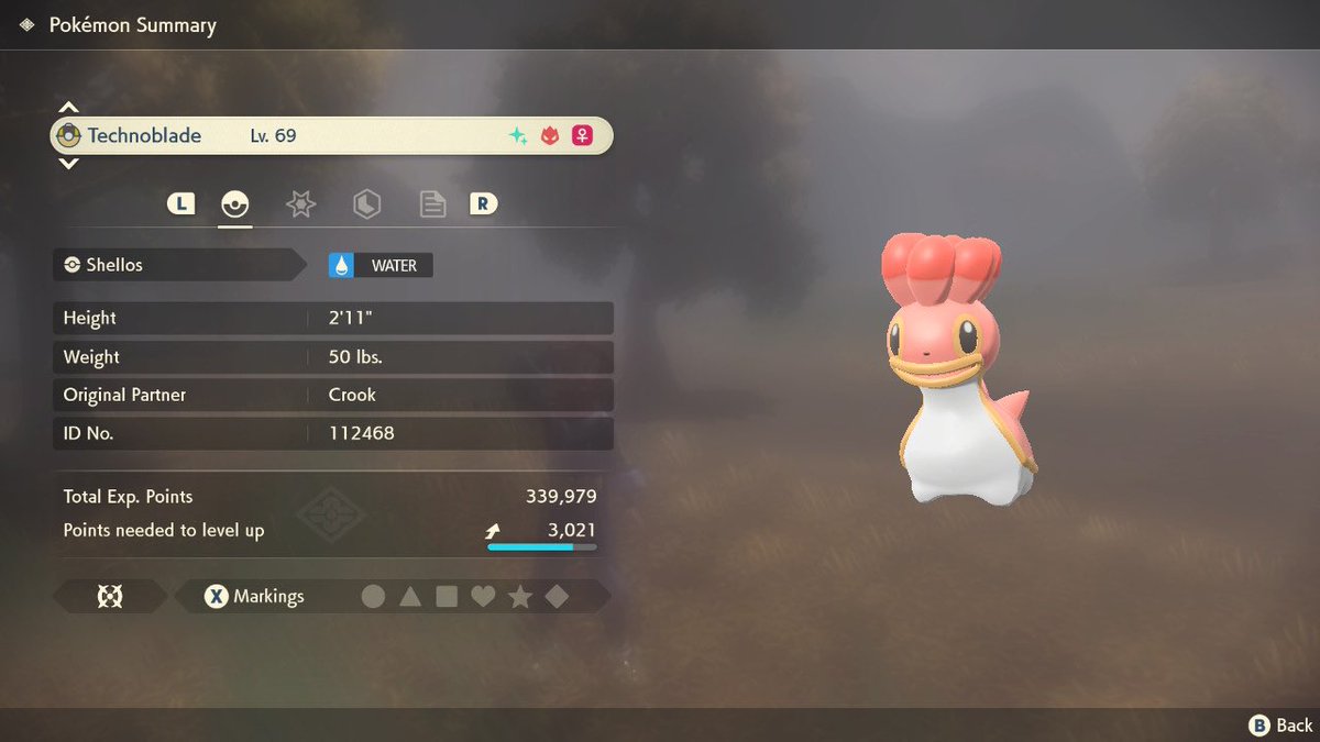 SHCrook's tweet image. I forgot to post this, but I found a shiny Alpha Shellos shortly before I found out about the passing of Technoblade. May he rest peacefully.