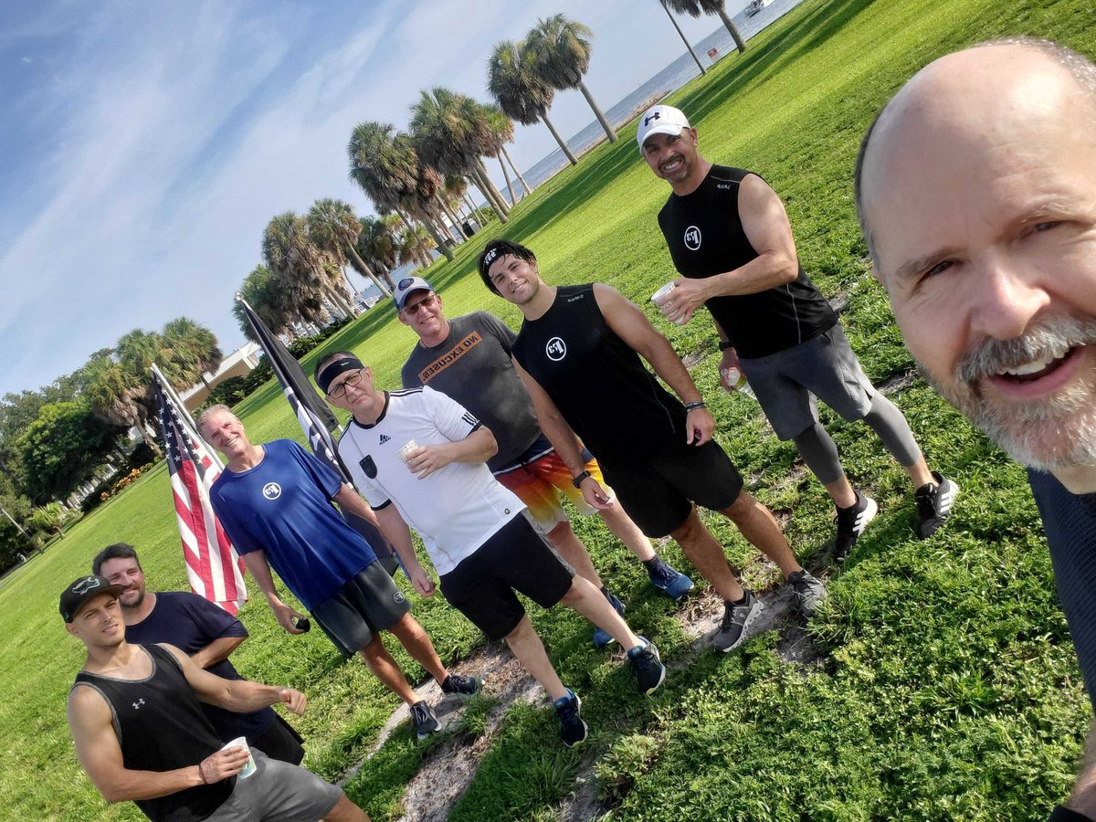 Great to have Bob Vila from @f3NWind and Goose <a href="/F3Houston/">F3Houston</a> return to paradise for a DR beatdown on Tampa Bay. Always great to have them. Goose was sportin’ his F3 Burg shirt (yours is in the mail BV!!) Bird Hole/Nantan
