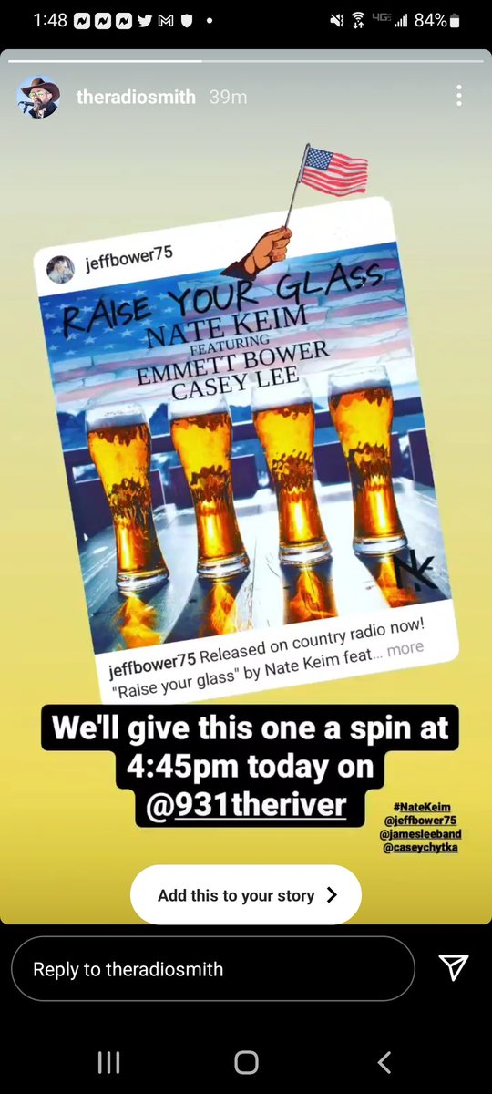 No one is waiting till 5:00 to have a beer today but at 4:45 if you are in the 93.1 the river listening area tune in and raise your glass for them red, white and blues puttin boots on the ground!