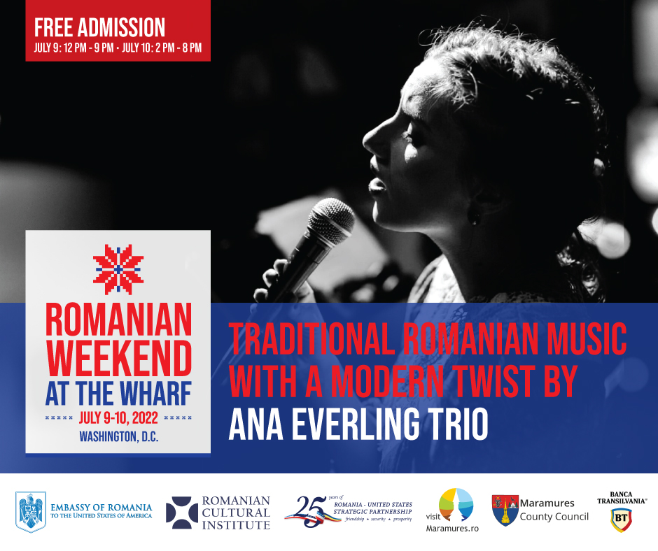 RomaniaNY's tweet photo. Also glad to welcome to the #RomanianWeekend @TheWharfDC Chicago-based Moldovan singer #AnaEverling, joined by Brazilian master #EdinhoGerber on guitar &amp; #LuizEverling on percussion. 🎤 Details at https://t.co/GcMB54CBMn #Romanianmusic #RCIUSA #RCINY #ICR https://t.co/Jd2gP2awK0