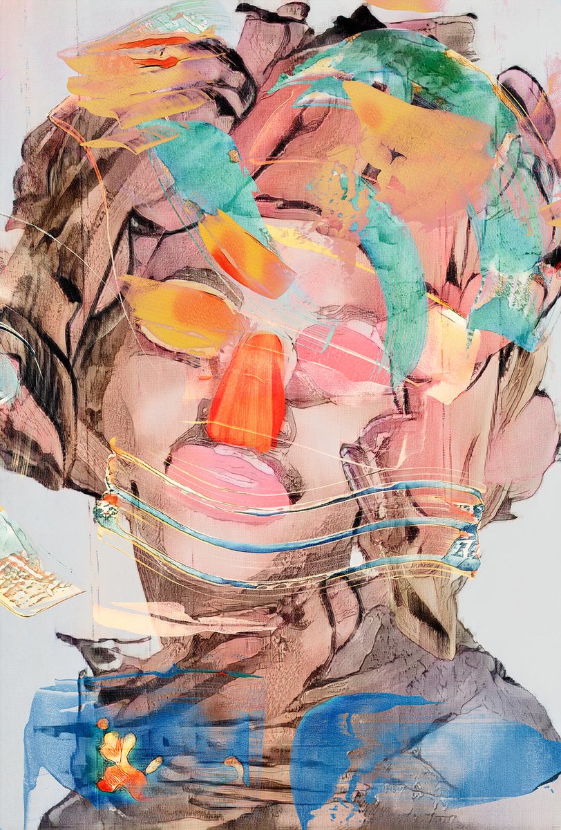 Behance's tweet photo. Enter Machina, a portrait series made with AI and @photoshop neural filters by @alberto_seveso — see the full project > https://t.co/xxEjDr6W1h https://t.co/Sc3O1dyvlu