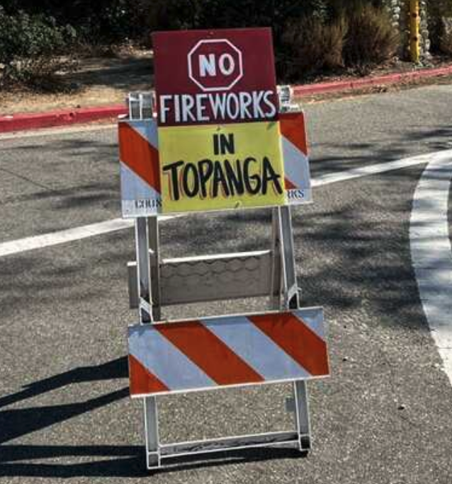 TCEP90290's tweet photo. Let's work together to keep fireworks out of Topanga. If you see someone setting off fireworks—even sparklers—inside the canyon, call 911. Celebrate safe Topanga! https://t.co/ObjuVVKzx7