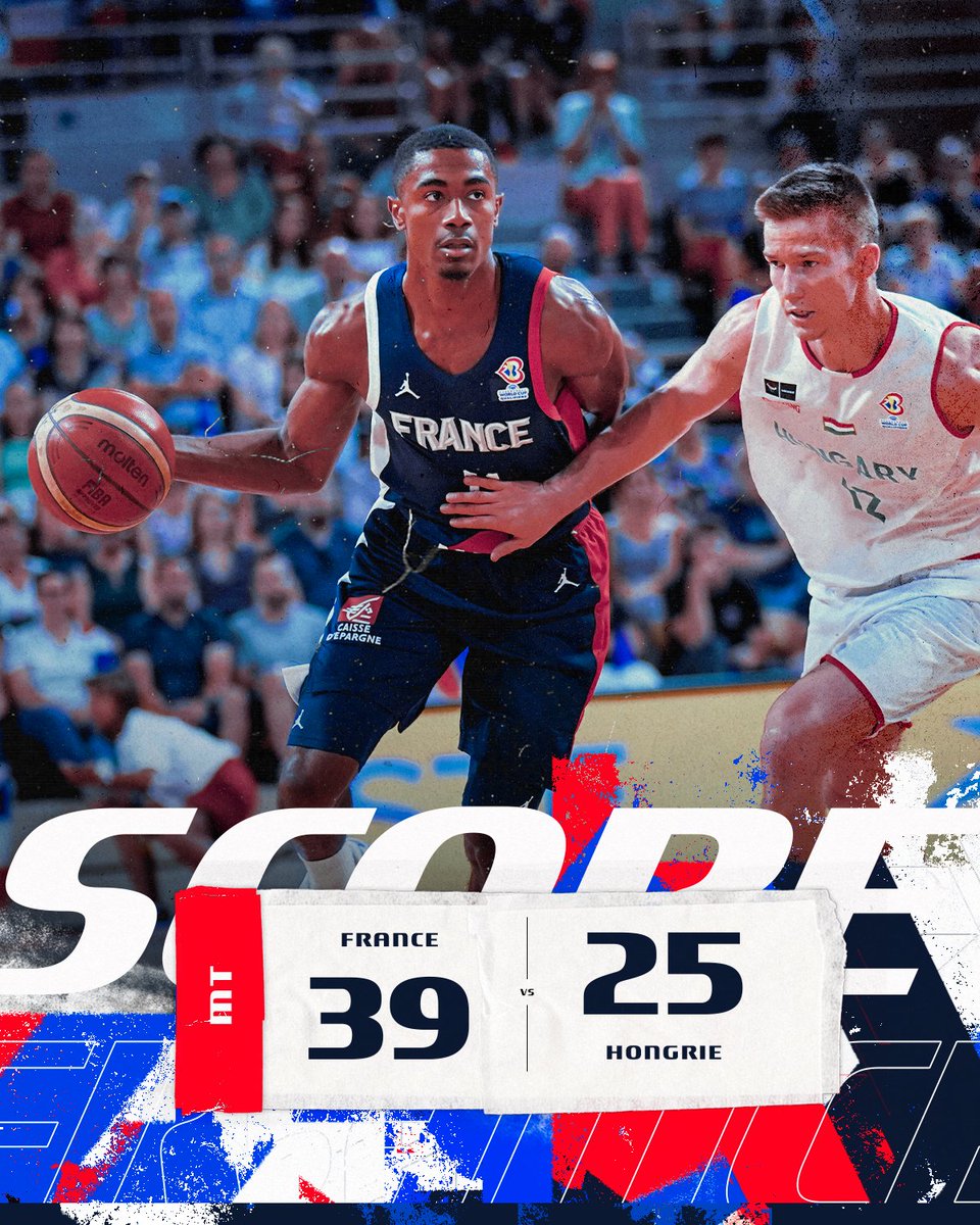 FRABasketball's tweet image. Tout en maîtrise, les Bleus ont pris le large à la mi-temps 💯

#TeamFranceBasket | #PassionnémentBleu | #FRAHUN | #FIBAWC