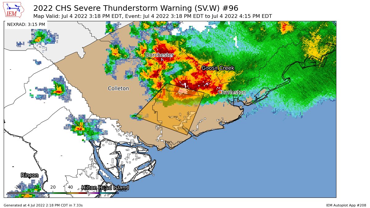 Charleston Weather on Twitter "CHS issues Severe Thunderstorm Warning