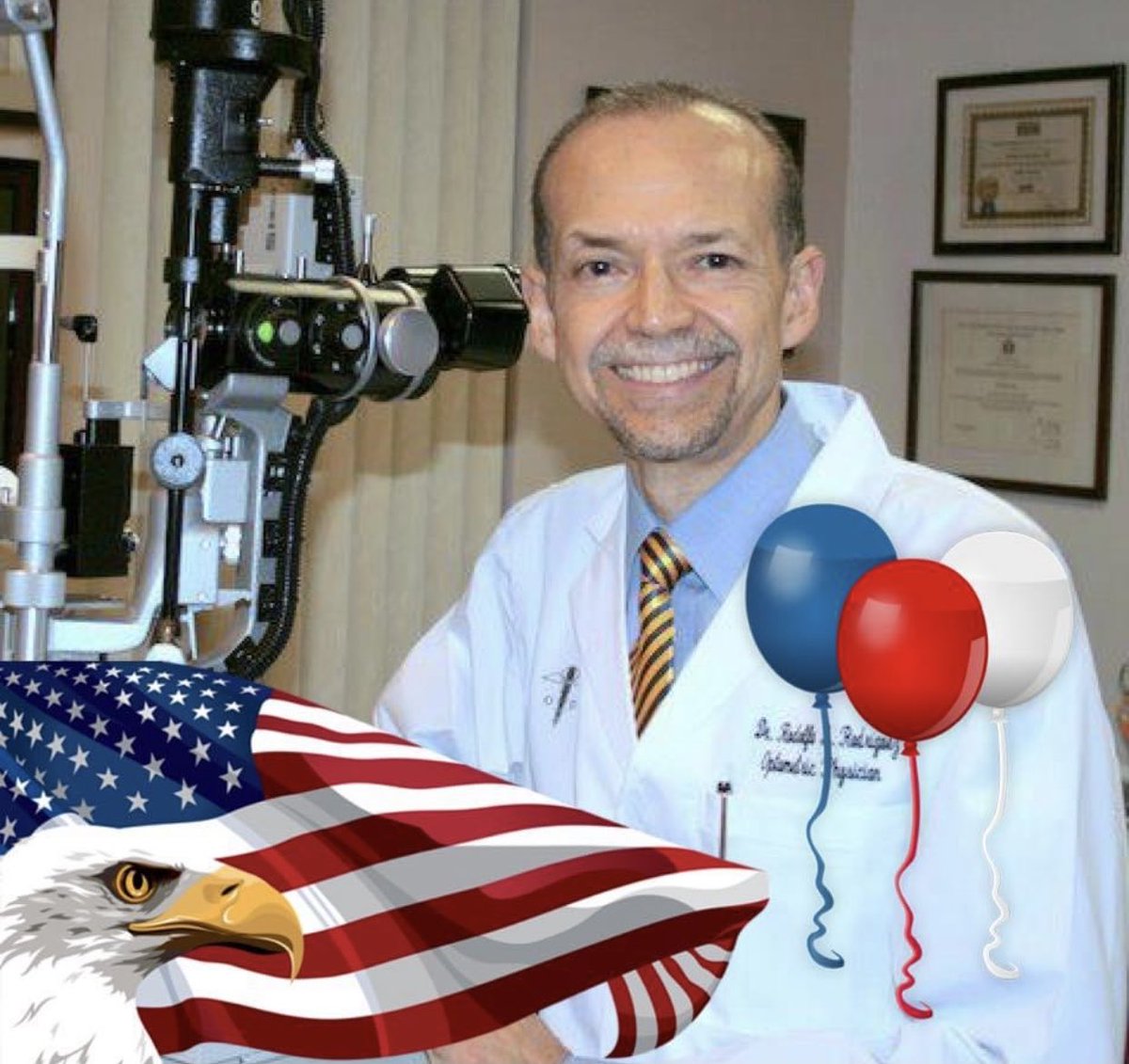 DrRRodriguez's tweet photo. Happy Independence Day 😎👍🇺🇸 #July4 #IndependeDay #AOA #eyecare #optometry #njeyedocs #NJSOP #optometricphycisian #usa https://t.co/DGvanc1PJ9