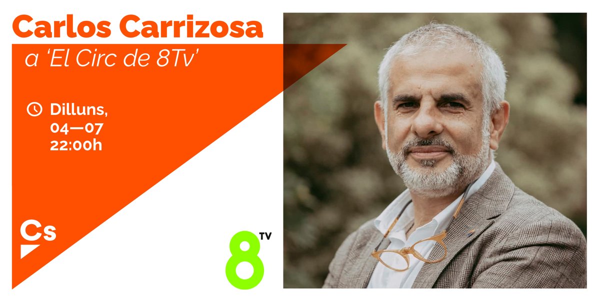 🟠 En breus minuts <a href="/carrizosacarlos/">Carlos Carrizosa</a> serà entrevistat a 'El Circ' de <a href="/8tvcat/">8tv.cat</a>.

👉🏼 Pots seguir-ho a través del següent enllaç o #EnDirecte amb nosaltres! T'ho expliquem!👇🏼

📺 8tv.cat