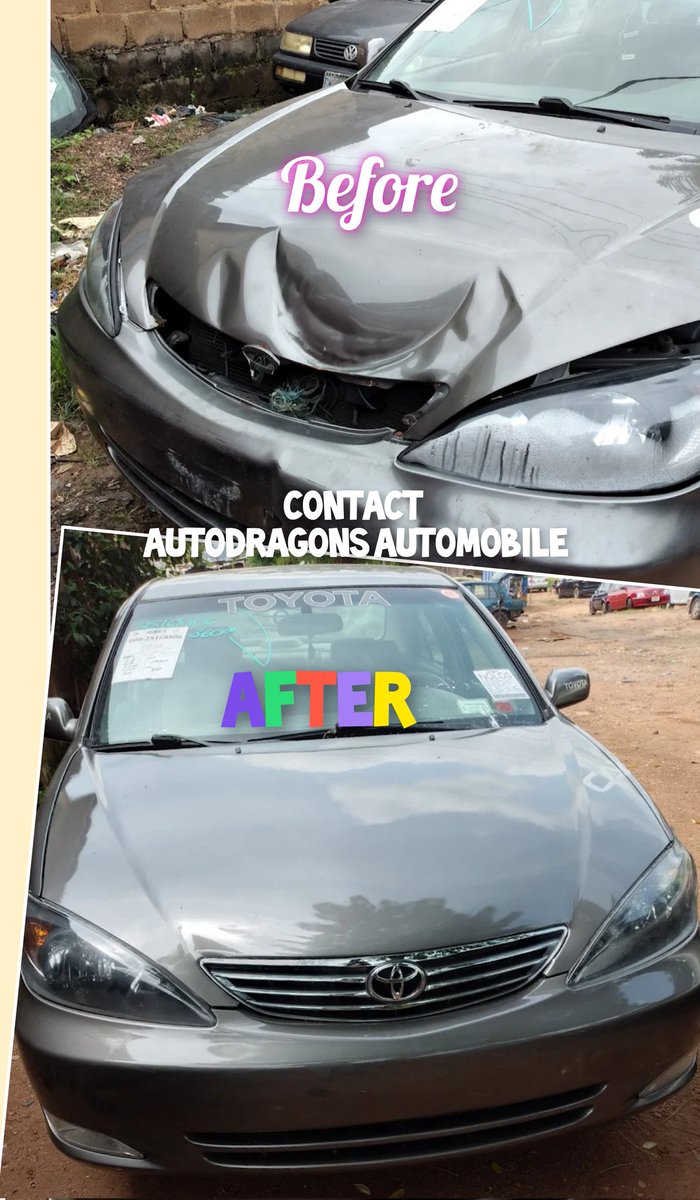 AutodragonsAuto's tweet image. Check out @Toyota Camry Bonnet and bumper accident Repair from our workshop.. #NigeriaNews #LagosSwindlers #autos #Engineering