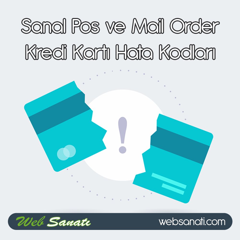 Sahip olduğunuz e-ticaret sitesinde kredi kartı sanal pos hata kodu alıyorsanız bu hata kodlarının ne anlama geldiğini sizler için listeledik.

websanati.com/blog/kredi-kar…

#websanatı #eticaret #kredikartı #sanalpos #mailorder #hata #blog #faydalıbilgiler