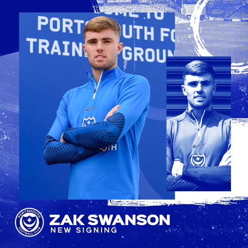 Pompey's tweet photo. It's a permanent 😉

✍️ #Pompey have completed the signing of Zak Swanson from @Arsenal for an undisclosed fee