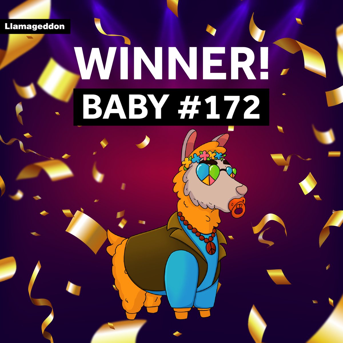 Llamageddonpe's tweet photo. Congrats @alejobobbio  🎉🎉

Raffle: 
https://t.co/UMdGVprHqS

Baby Winner: https://t.co/y75feZKntK

#raffle #freemint #nft #babyllamas #llamageddon #mint https://t.co/zrCIMfe0LC