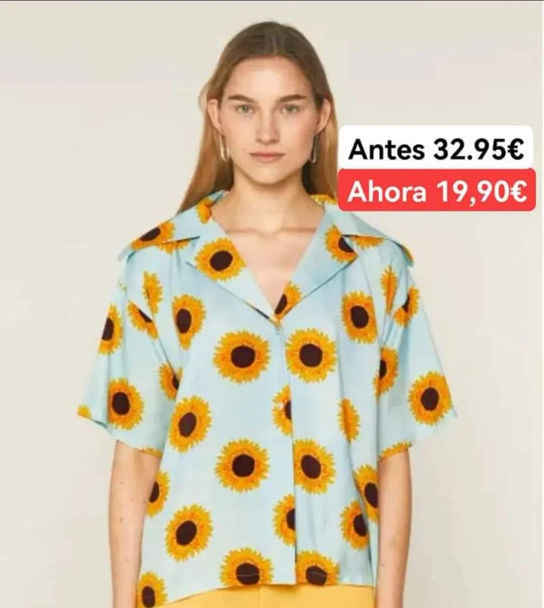 Makoamoda's tweet photo. Preciosa y alegre esta camisa estampada 🌻🌻🌻 y ahora a 19,90€🎉Disponible en L.
#Rebajas #Makoa🌼🌺 https://t.co/jI3Ru5GjXs