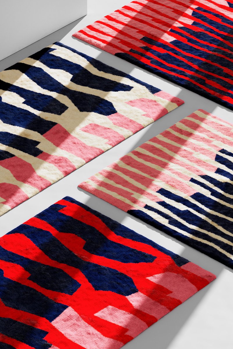 Eine Einladung zum Barfußlaufen: Tuftteppich mit abstraktem Muster. Entdeckt von #gibdirstoff 
Foto: OBJEKTE UNSERER TAGE Schäfer Teppiche,  Chaos &amp; Euphorie
#snfachpresse #snverlag #SNHome #haustex #Heimtextil #teppich #rug  #carpet #carpethomemagazine 
dekowiki.de