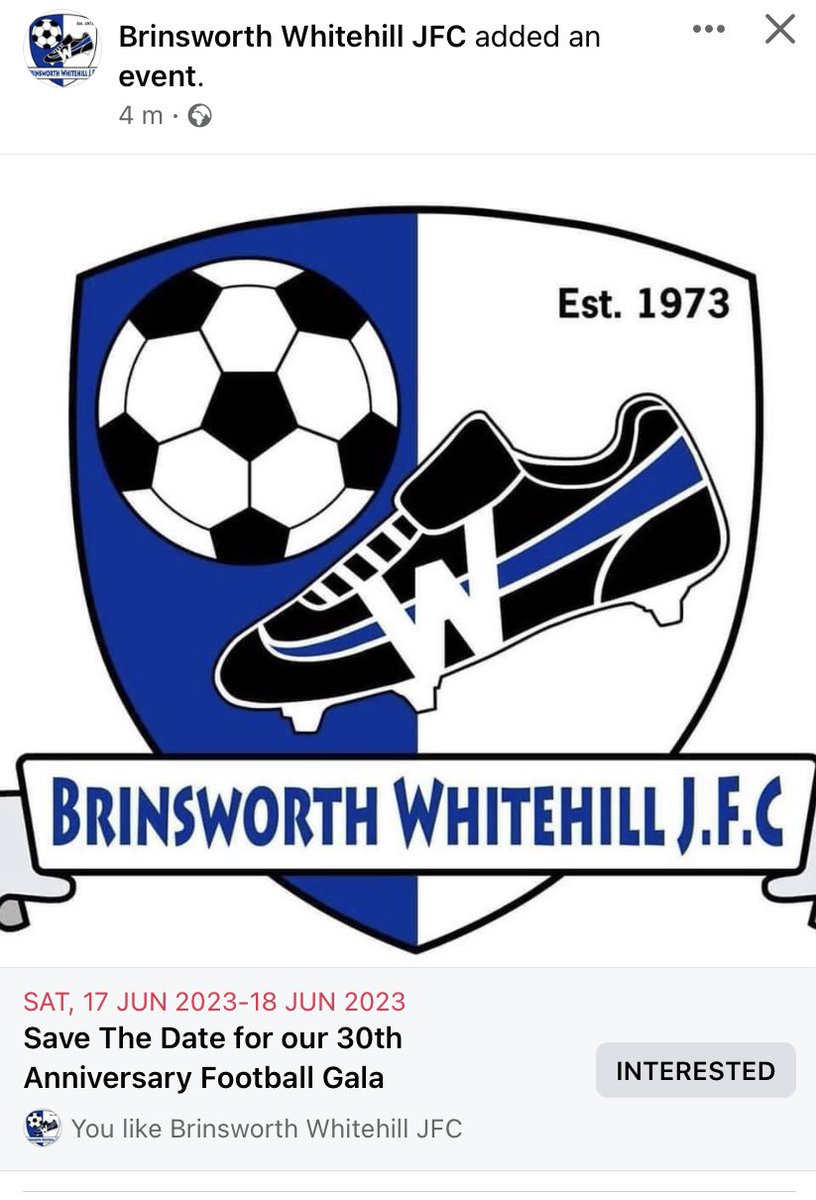 BrinsworthWWFC's tweet photo. Save the date for our gala next year @bwjfc1973 https://t.co/67mUnJqP1Z