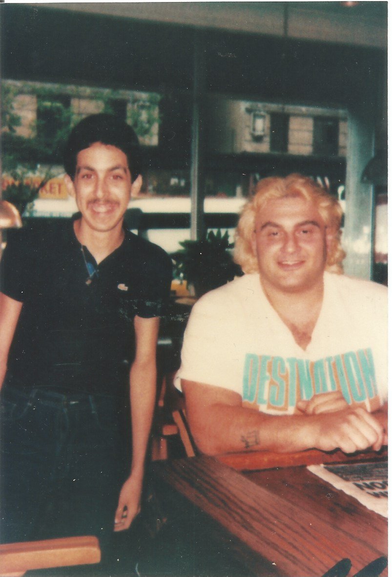 We sadly lost Adrian Adonis on July 4 1988 to a auto accident. I got to meet Adrian many times and sit and eat with him also and in his own way, his kindness to me was something I won't forget. This pic was taken of us a couple years before his death. RIP Adrian @realKeithFranke