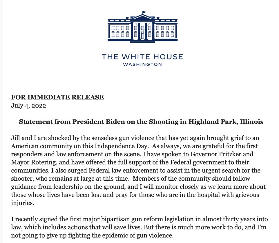 Herbie Ziskend on Twitter ".POTUS statement on the shooting in