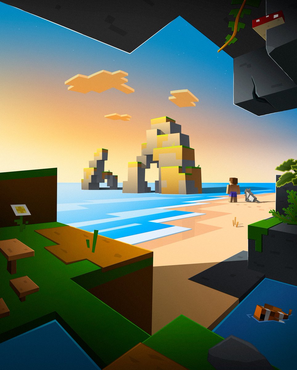 Nothing like a good walk with your best friend on the beach. 🏖️❤️

#Minecraft #Beach