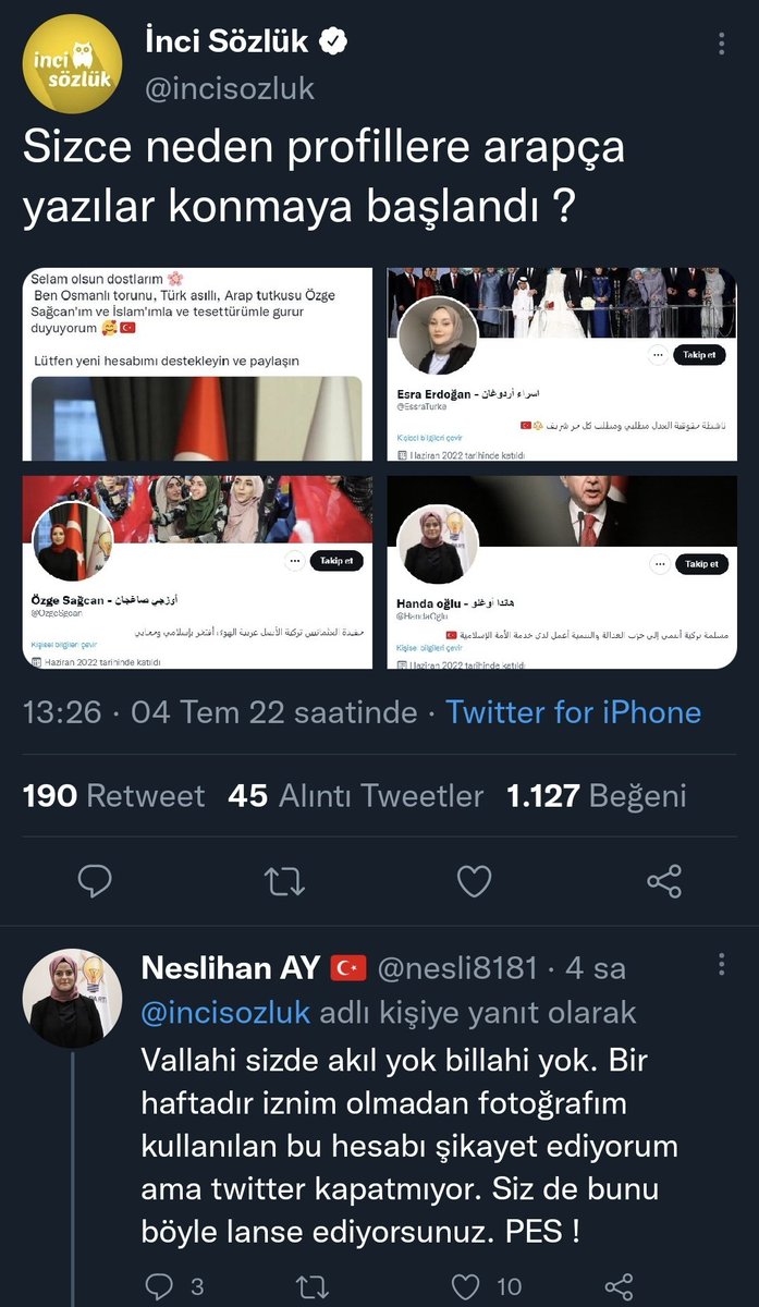 thhsynkrgz's tweet photo. Operasyon çekecekler hazır olun

Özellikle AK Parti teşkilatlarından isimlerin fotoğraflarını kullanarak hesaplar oluşturuyorlar

Hesaplarda Arapça tweet'ler yoğunlukta

Nasıl bir şey yapacaklarını kestirmek güç ama binlerce bot hazır gözüküyor

Bu sefer kapsamı çok büyük gibi https://t.co/DqnVU9gMTK