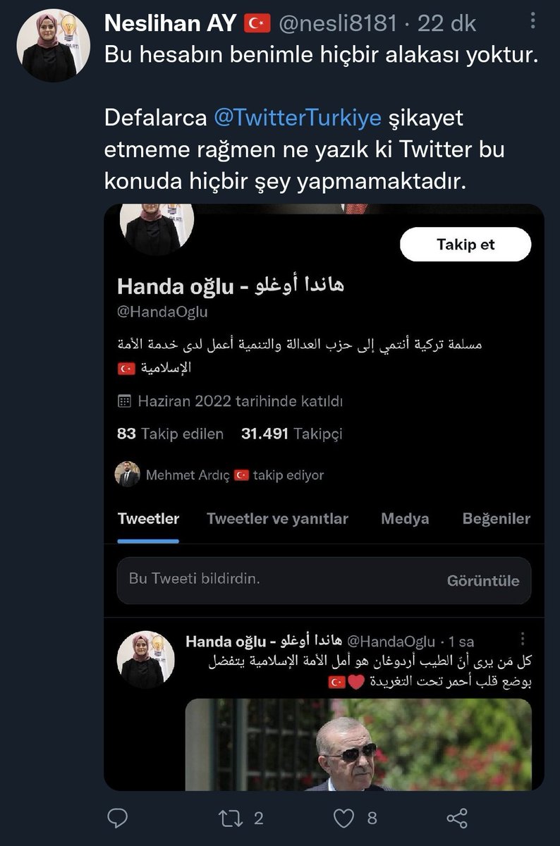 thhsynkrgz's tweet photo. Operasyon çekecekler hazır olun

Özellikle AK Parti teşkilatlarından isimlerin fotoğraflarını kullanarak hesaplar oluşturuyorlar

Hesaplarda Arapça tweet'ler yoğunlukta

Nasıl bir şey yapacaklarını kestirmek güç ama binlerce bot hazır gözüküyor

Bu sefer kapsamı çok büyük gibi https://t.co/DqnVU9gMTK