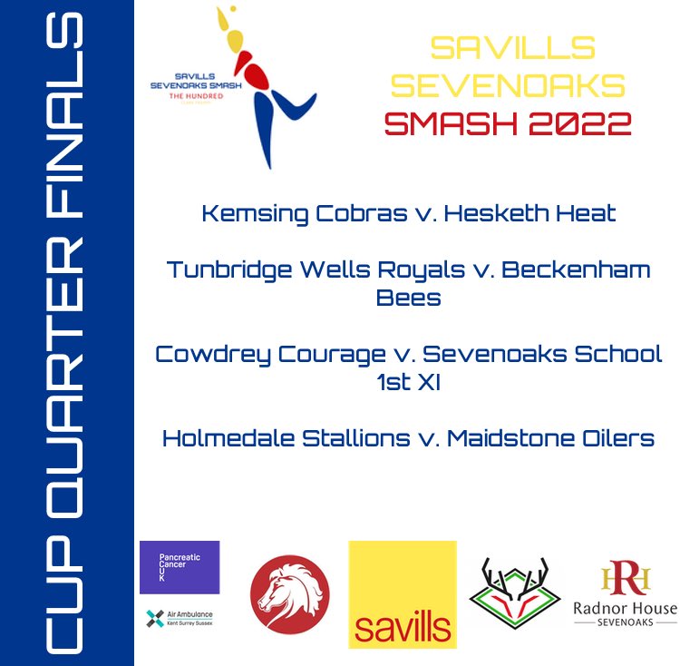 thesmashcricket's tweet photo. Quarter Finals week 💯🏏 #Sevenoaks Smash https://t.co/AGY3BwE92e
