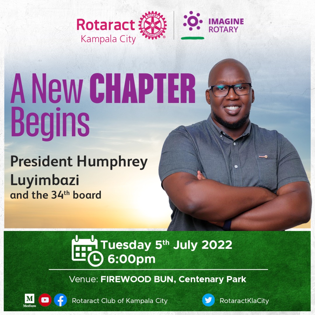 Hello Good people🤗, We are very pleased to invite you all for our very first fellowship in the Imagine Rotary year as we unveil our year plan.💃🏾🥳. Topic : *A New Chapter Begins* Date: *5th July, 2022* Time⌚: *6:00pm* Venue: *FIREWOOD BUN, Centenary Park* See you!!