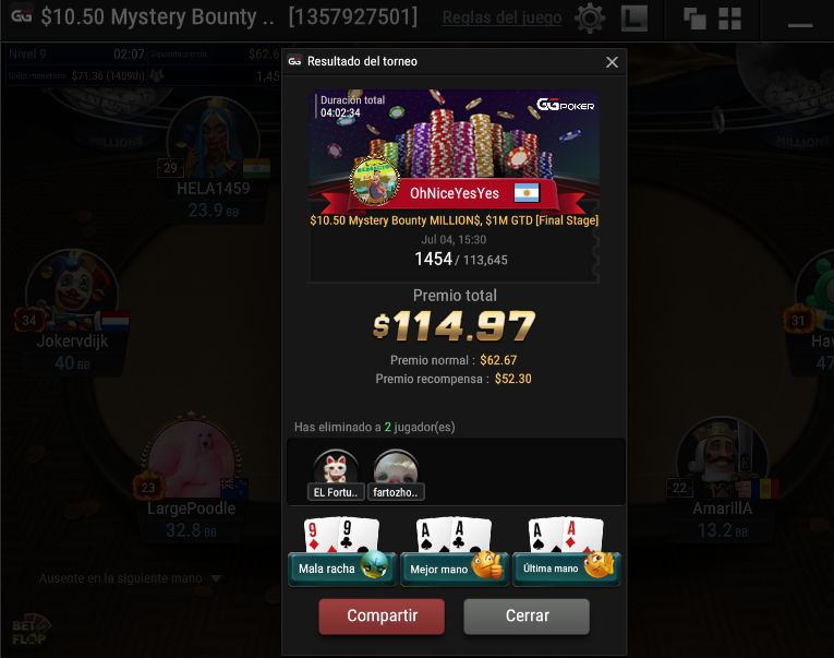 Emaabajoo's tweet photo. Out of Mystery Bounty with AA preflop of @GGPoker #TeamPamsi #Pamsineta #BiggerIsBetter #MicroMillion$ @pamelabalzano
We have better team of all times @nanuds10 @javioli79 @Jota0597 @SaraceniDiego @ARSergioEscobar https://t.co/Hnuh1PJaK9