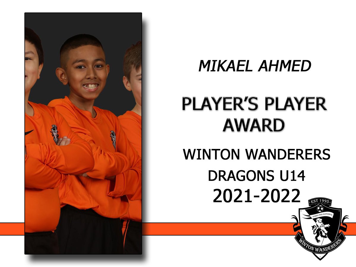 Players player of the season was Mikael &amp; Dylan, unfortunately Mikael couldn’t make presentation evening (hence the old photo), he plays in defence and is always a strong contender, good pace and strength, willing to pass and confident #playersplayeroftheseason #wintonwanderersfc