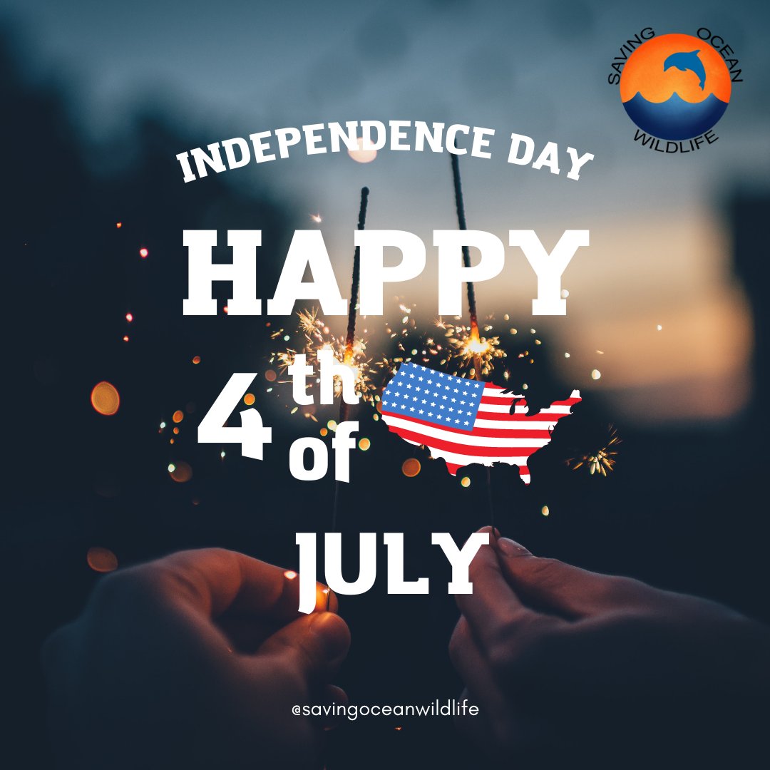 As we celebrate our nation's independence today 
<a href="/Saving_Ocean/">Saving Ocean Wildlife (SOW)</a> wishes everyone a #Happy4thofJuly  4th of July! 🎉
-
If you are celebrating out on the #water, keep an eye out for any #marinemammals you may see. Click here to report an animal 👉 bit.ly/ReportAnAnimal