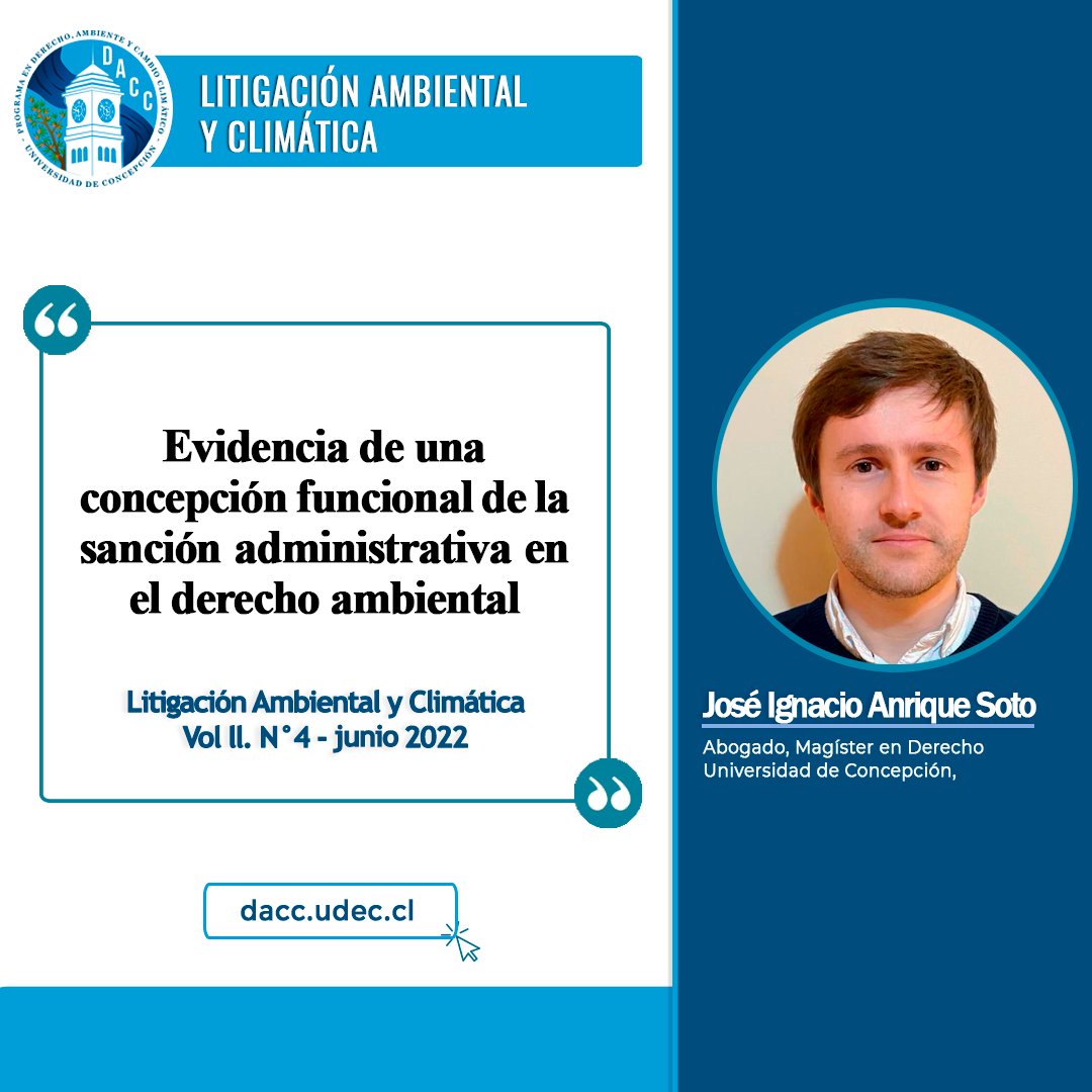 dacc_udec's tweet photo. ¡Nuevo comentario de jurisprudencia! 🤓

🌱«Evidencia de una concepción funcional de la sanción administrativa en el derecho ambiental» escrita por José Ignacio Anrique.

💻Puedes leerla en:
https://t.co/cLGZJ4OcWM https://t.co/istnF47Xgd
