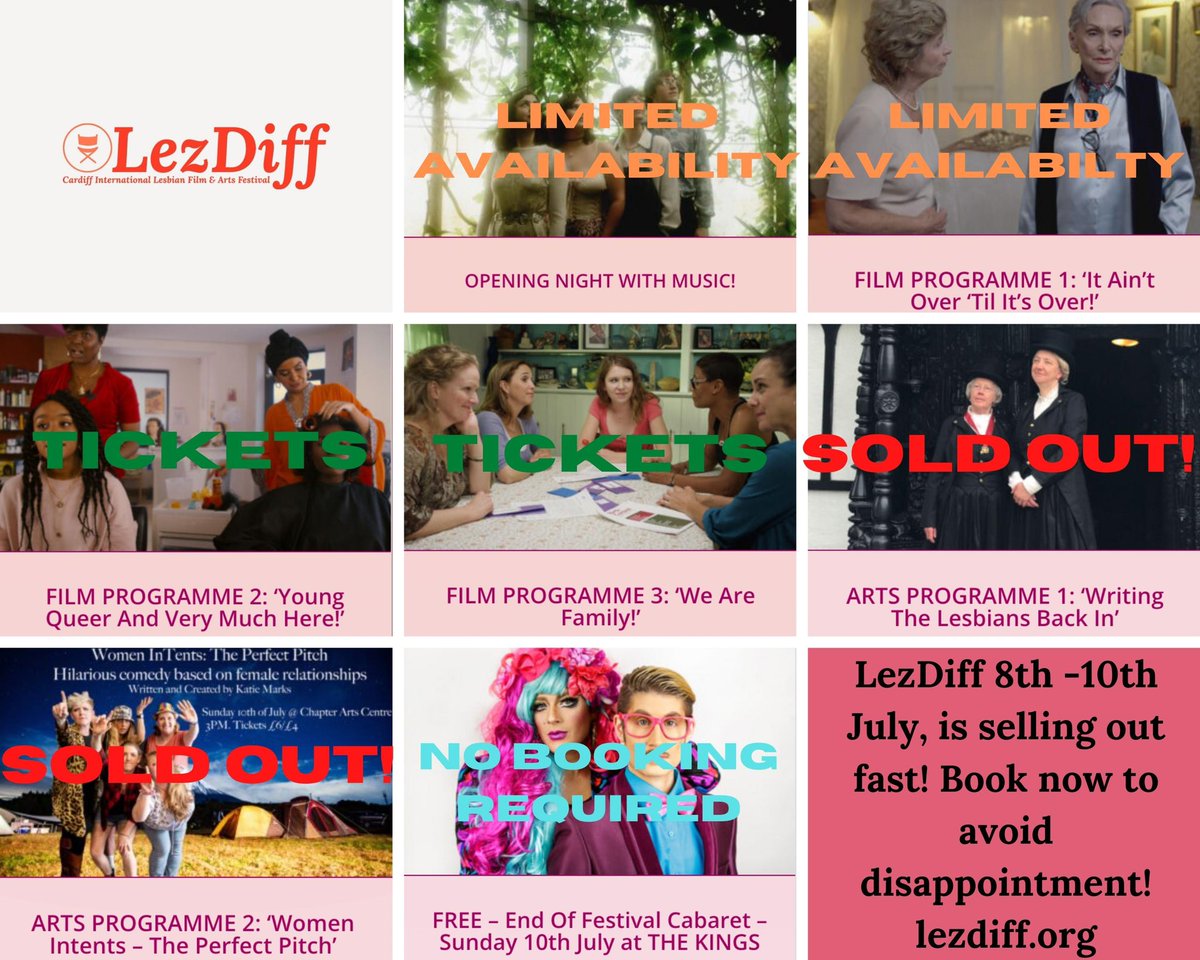 Rachel Dax (@rachel_dax) on Twitter photo LezDiff tickets are selling out fast! Go to lezdiff.org to book now! Cardiff, UK 8-10th July! <a href="/FfilmCymruWales/">Ffilm Cymru Wales</a> <a href="/BFI/">BFI</a> <a href="/USWAlumni/">USW Alumni</a> <a href="/CAVC/">Cardiff and Vale College | Coleg Caerdydd aโr Fro</a> #lesbianfestival #lesbianfilms #lesbianmovies #lesbianbooks #lesbianplays #lesbianarts #queerfestival #queerarts #lesbian LezDiff tickets are selling out fast! Go to lezdiff.org to book now! Cardiff, UK 8-10th July! <a href="/FfilmCymruWales/">Ffilm Cymru Wales</a> <a href="/BFI/">BFI</a> <a href="/USWAlumni/">USW Alumni</a> <a href="/CAVC/">Cardiff and Vale College | Coleg Caerdydd aโr Fro</a> #lesbianfestival #lesbianfilms #lesbianmovies #lesbianbooks #lesbianplays #lesbianarts #queerfestival #queerarts #lesbian
