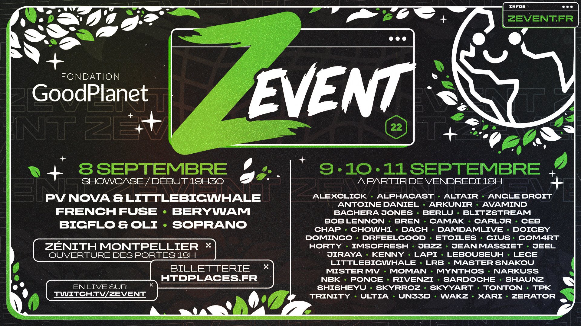 ZEvent 2022 date horaires participants