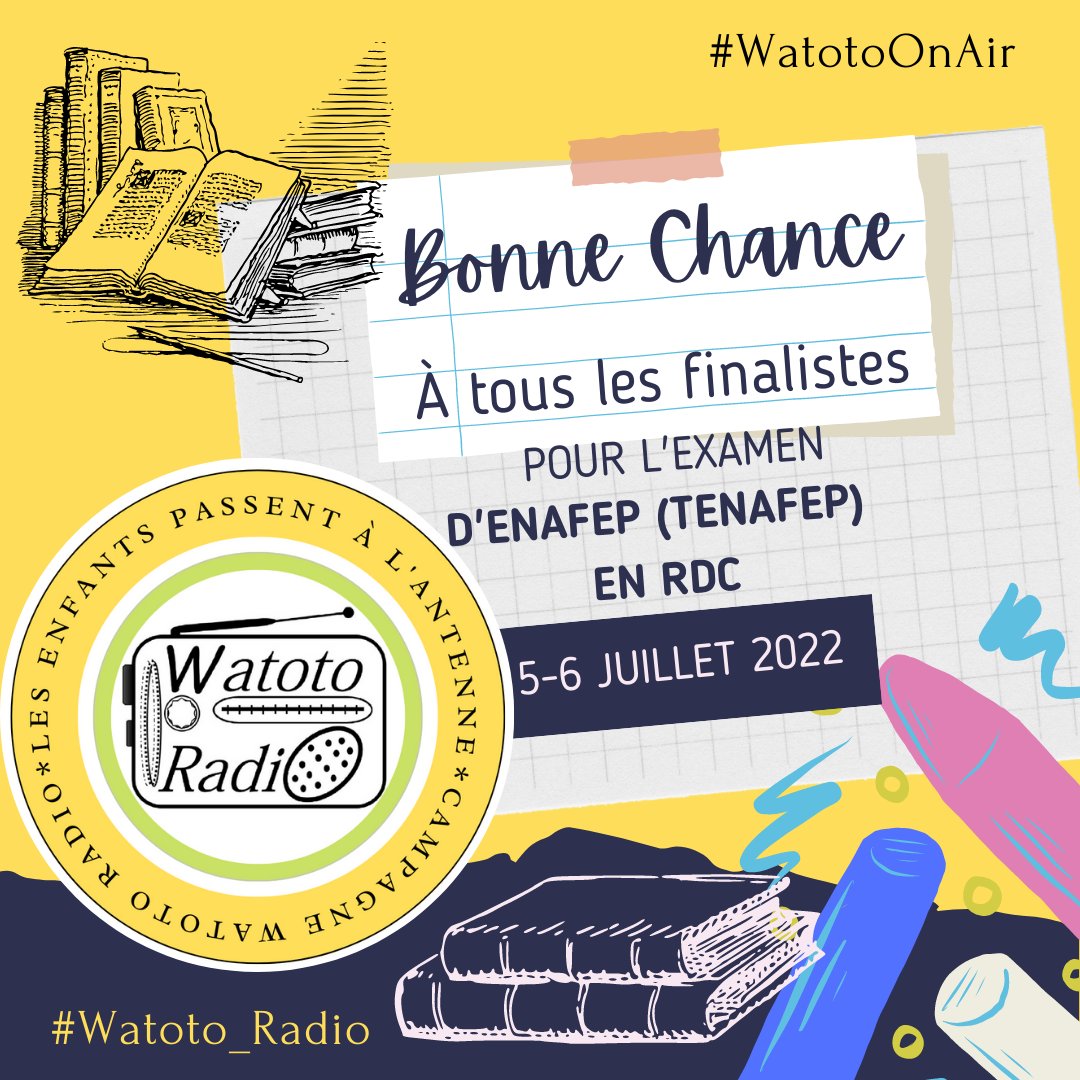 danielfirstpoem's tweet photo. #ENAFEP (#TENAFEP) : Bonne chance à tous les #élèves finalistes du #Primaire en #RDC.
#Watoto_Radio #WatotoOnAir https://t.co/O8ZIYCo2Rx